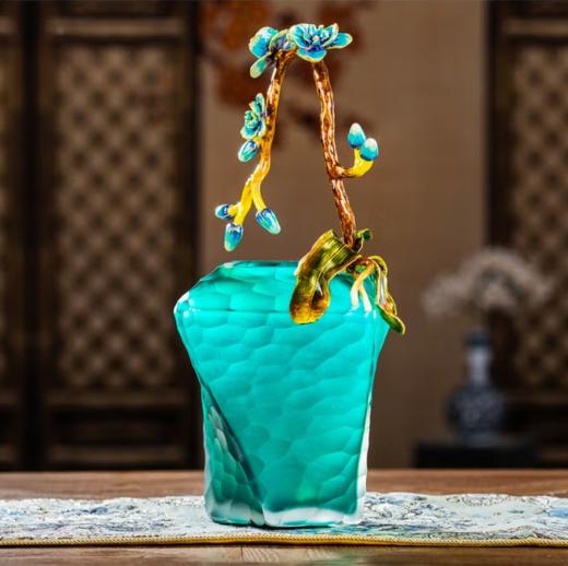 珐琅彩琉璃客厅花瓶RO-6806兰之恋花篮方格 兰之恋花篮（方格 ） 商品图3