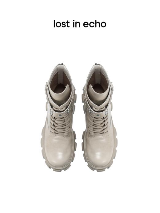 [断码]lost in echo 不无聊的马丁靴系列厚底气眼装饰擦色马丁靴 商品图2