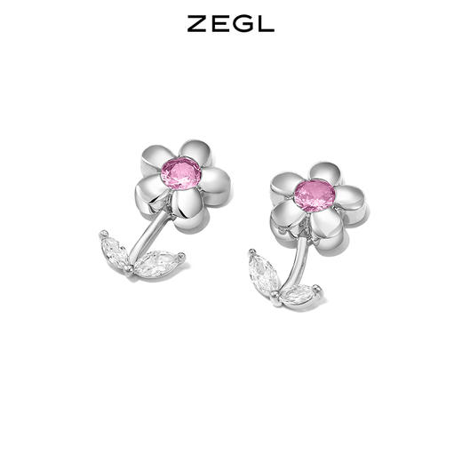 ZEGL花朵耳环女夏季小众设计感高级耳钉2022年新款潮925银针耳饰 商品图4