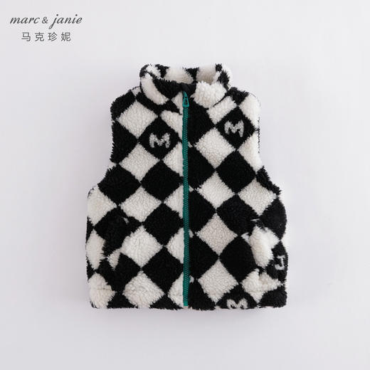 马克珍妮秋装新款 男女童仿羊羔毛立领马甲 儿童背心221633 商品图1