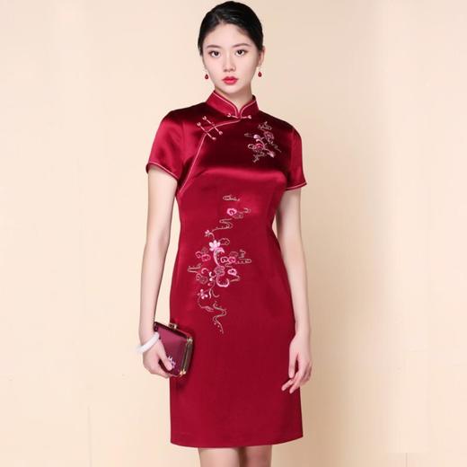 3楼 陶玉梅醋酸缎妈妈装婚宴礼服旗袍裙 商品图3