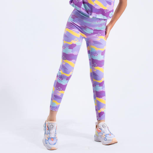 跃牌【欲动春风】儿童系列 新款亲肤涂鸦运动舞蹈训练休闲健身裤23303 商品图2