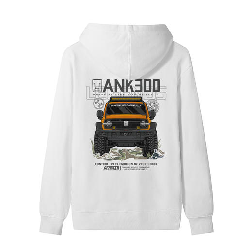 自由基地2022秋冬越野车tank300图案创意印花戴帽套头卫衣男女款 NMT-1890 商品图4