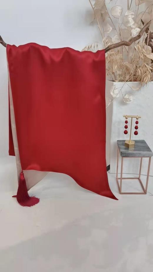 优品堂《华夏之韵》100％重磅桑蚕丝双面双色披肩围巾两用 商品图0