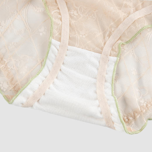 黛唯梵可爱动物蕾丝提花少女内裤舒适纯棉档性感透视网纱三角裤 商品图3