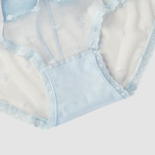 黛唯梵 纯欲蕾丝内裤女可爱大蝴蝶结亲肤透气舒适纯棉裆三角裤 商品图2