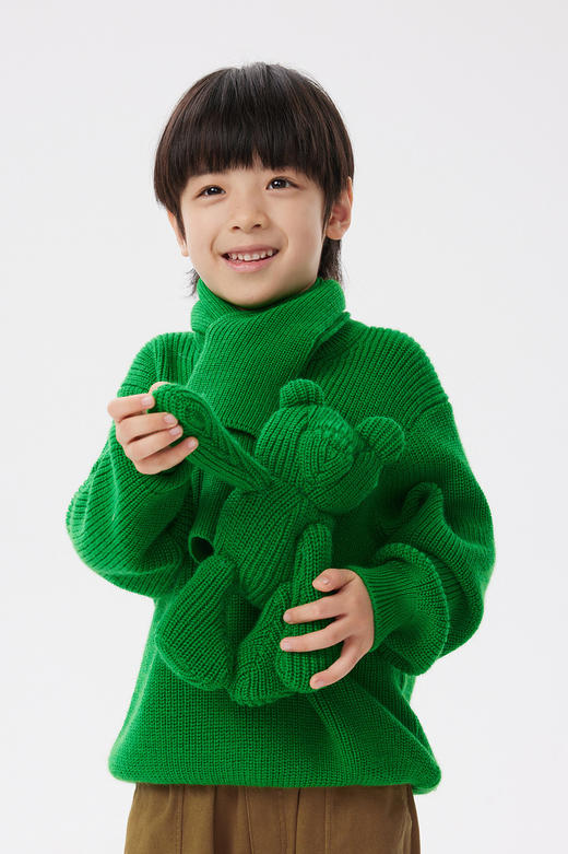 江南布衣童  22年秋款  小熊玩偶长袖套头毛衫  1M9310190 商品图0