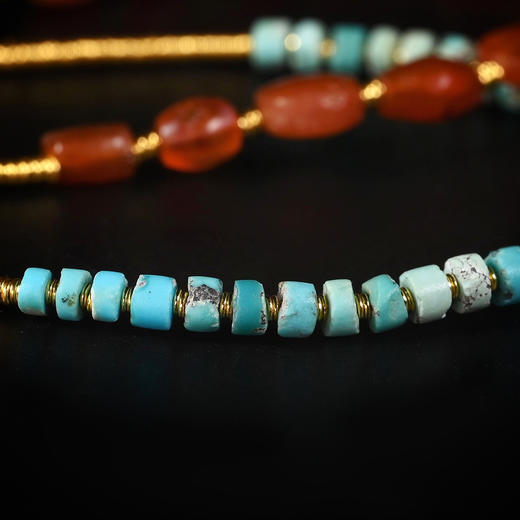 西亚高古红玛瑙+绿松石双股手串 商品图4