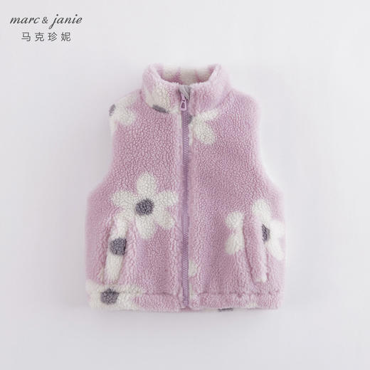 马克珍妮秋装新款 男女童仿羊羔毛立领马甲 儿童背心221633 商品图0