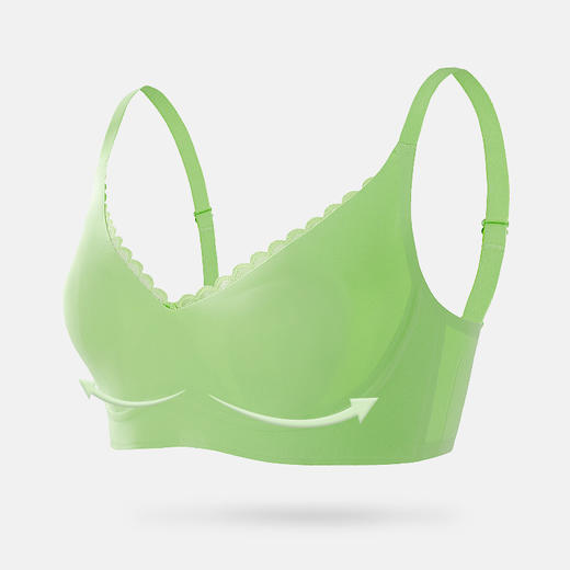 黛唯梵超薄无痕乳胶棉内衣女士大胸显小兔耳杯无钢圈收副乳文胸 商品图2
