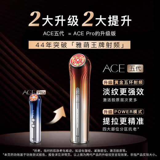 雅萌 ACE五代黄金五环射频美容仪 家用提拉淡纹（赠：妍在逆时光幼龄精华1瓶、妍在岩藻糖面膜1盒）[福利品] 商品图5