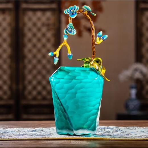 珐琅彩琉璃客厅花瓶RO-6806兰之恋花篮方格 兰之恋花篮（方格 ） 商品图0