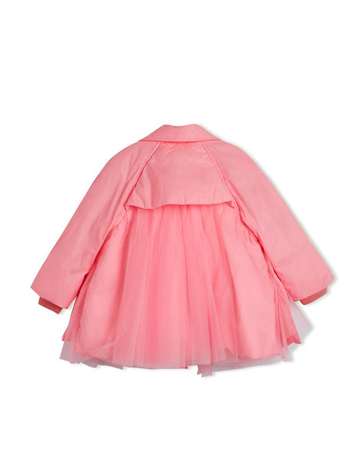 江南布衣童 22年秋款  公主网纱翻领中长款羽绒服  YM9C10550 商品图4