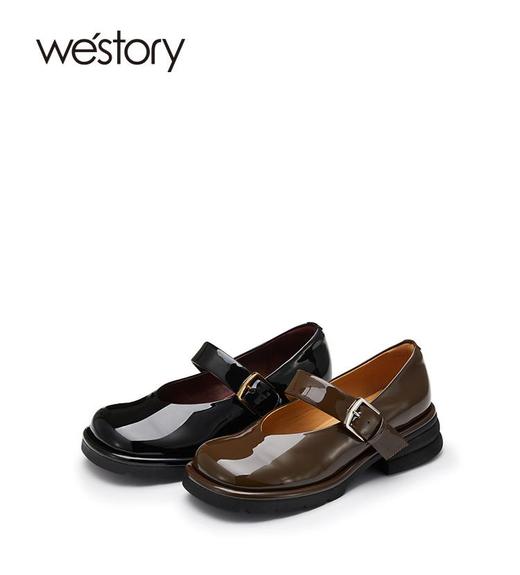 westory22年新款复古纯色玛丽珍小皮鞋学院风jk百搭单鞋女72641 商品图3