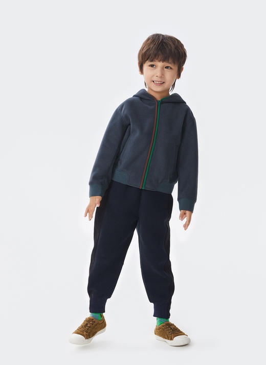 江南布衣童  22年秋款  简约连帽开襟卫衣  1M9410310 商品图12