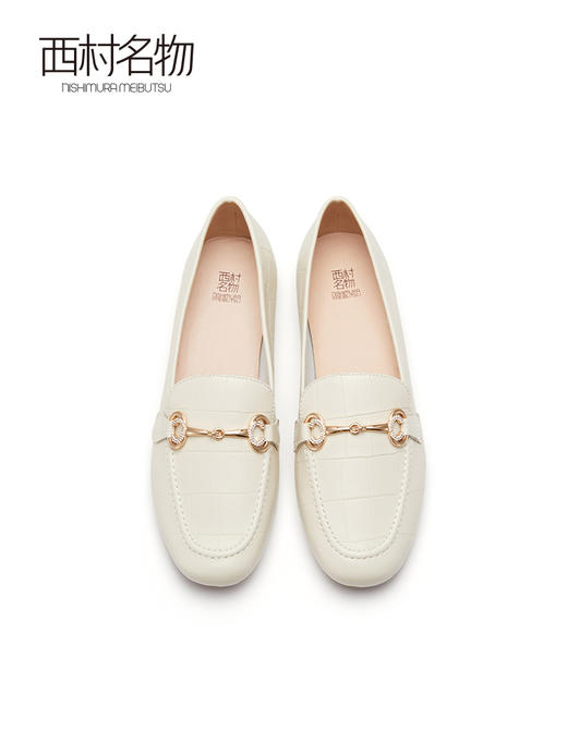 西村名物乐福鞋*雅通勤2022秋新款商场同款羊皮粗跟浅口37661 商品图3