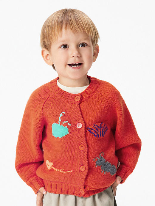 江南布衣童  22年秋款  短款开襟毛衫   YM9310160 商品图5