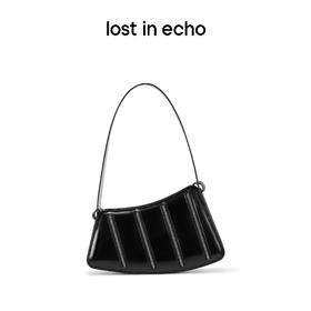 lost in echo 拉链装饰异形腋下包单肩包牛仔扎染宽肩带