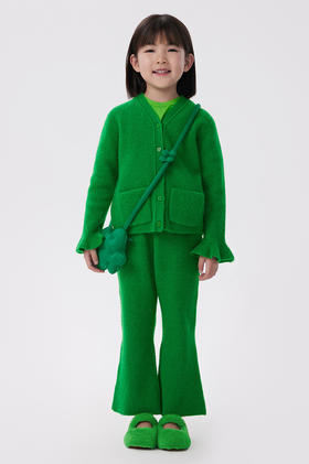 江南布衣童  22年秋款  绵羊毛纯色短款开襟毛衫  1M9310150