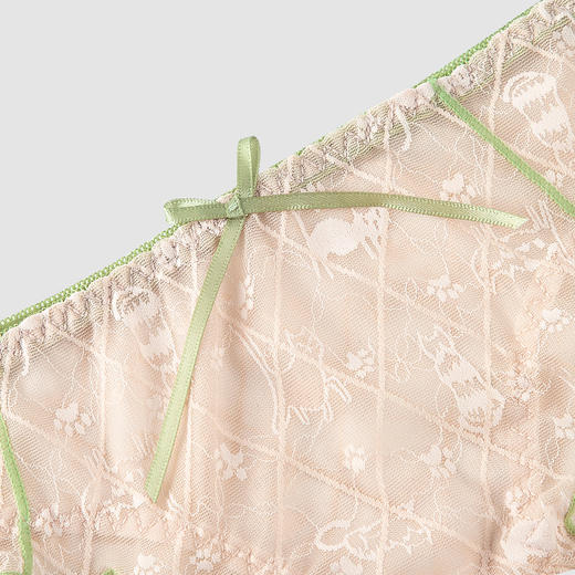 黛唯梵可爱动物蕾丝提花少女内裤舒适纯棉档性感透视网纱三角裤 商品图2