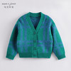 【柔蓝绒】马克珍妮秋装新款 男童撞色格纹针织开衫221516 商品缩略图1