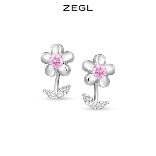 ZEGL花朵耳环女夏季小众设计感高级耳钉2022年新款潮925银针耳饰 商品图3