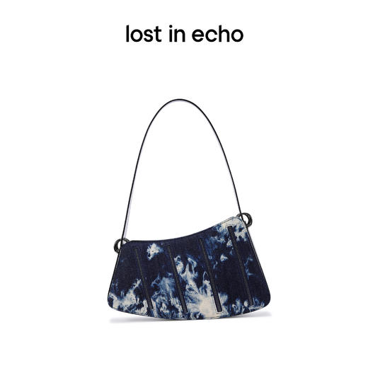 【下架】lost in echo 拉链装饰异形腋下包单肩包牛仔扎染宽肩带 商品图0
