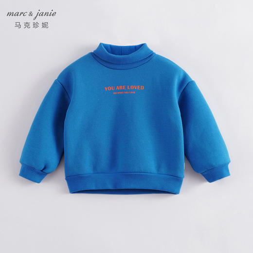 marcjanie马克珍妮秋装新款 男女童字母高领加绒卫衣221321 商品图3