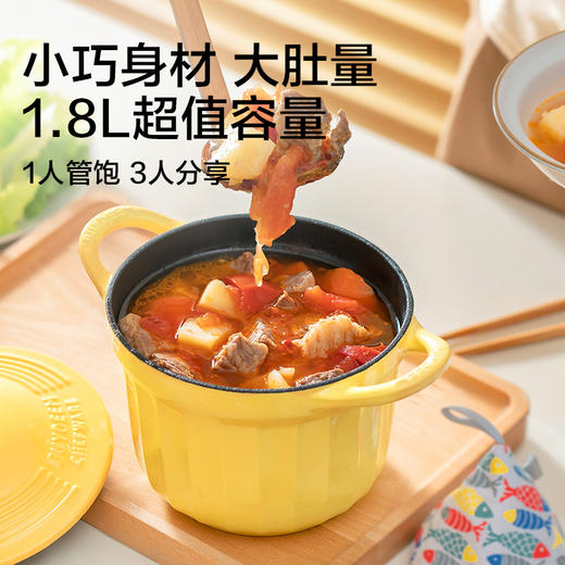 【专柜-北鼎】 珐琅铸铁锅家用焖锅多功能炖锅迷你小圆锅 商品图3