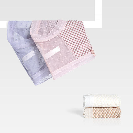 黛唯梵 甜美性感波点网纱女士内裤舒适棉裆速干中腰三角裤包臀 商品图1