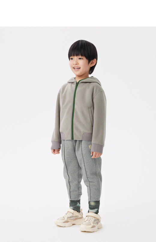 江南布衣童  22年秋款  简约连帽开襟卫衣  1M9410310 商品图5