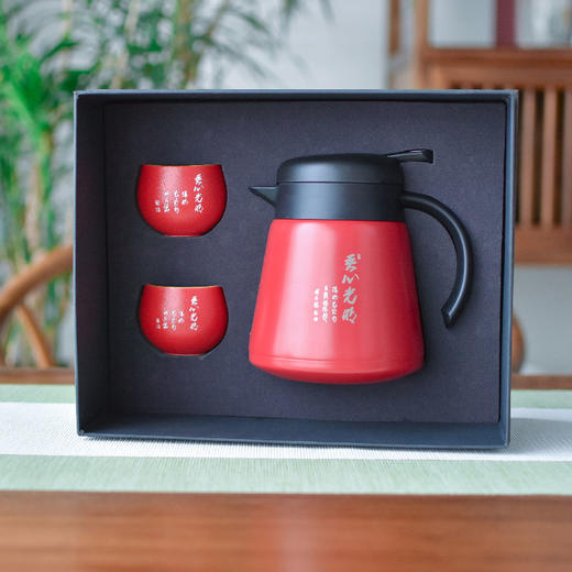 羽诗制造出品 万象归心套装保温水壶陶瓷不倒杯文创礼盒 商品图3
