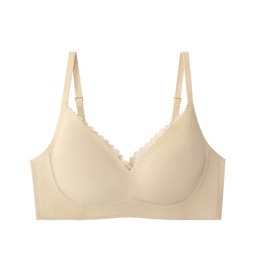 黛唯梵超薄无痕乳胶棉内衣女士大胸显小兔耳杯无钢圈收副乳文胸 商品图4