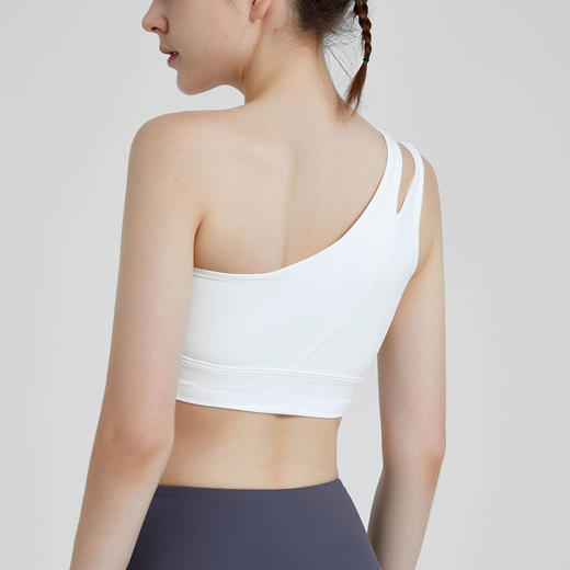 单肩带运动内衣防震高强度健身瑜伽文胸运动美背运动背心带胸垫女 商品图1