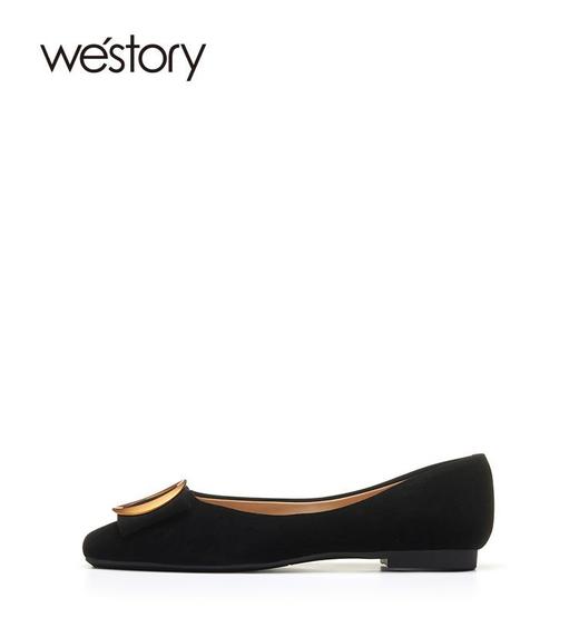westory2022年新款浅口方头温柔晚晚风气质名媛平底单鞋女72731 商品图3