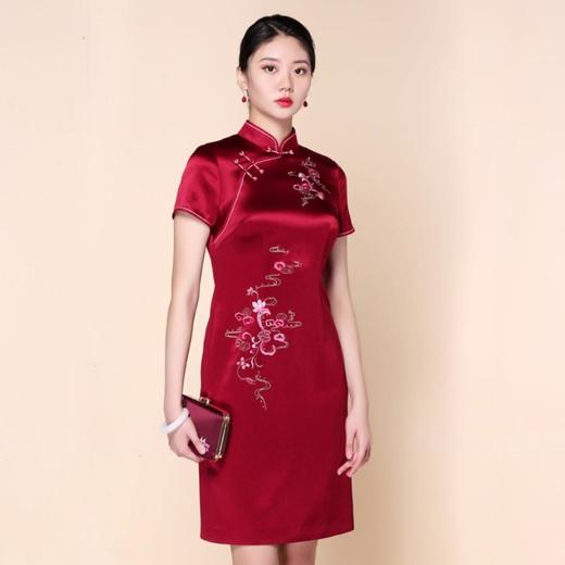 3楼 陶玉梅醋酸缎妈妈装婚宴礼服旗袍裙 商品图2