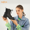 【春节不打烊】Safiya/索菲娅小众超轻底马丁靴2022秋冬新款褶皱花边厚底中跟甜酷机车靴女 SF24116083 商品缩略图0