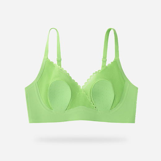 黛唯梵超薄无痕乳胶棉内衣女士大胸显小兔耳杯无钢圈收副乳文胸 商品图3