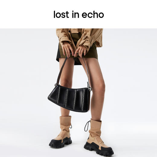 lost in echo 拉链装饰异形腋下包单肩包牛仔扎染宽肩带 商品图3