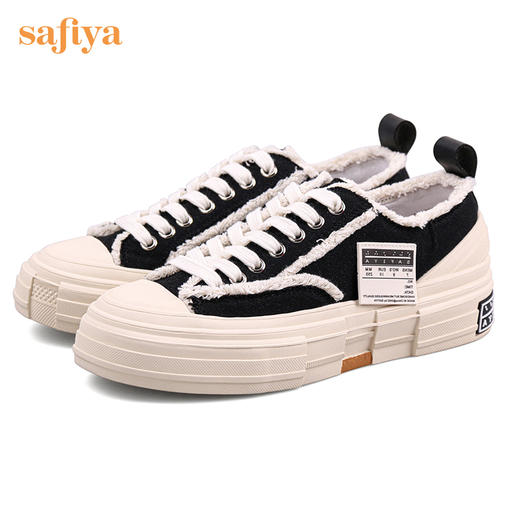 Safiya/索菲娅2022年秋季新品小香风网红乞丐帆布鞋厚底增高休闲鞋女 SF23112422 商品图6
