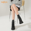 【春节不打烊】Safiya/索菲娅真皮短靴2022冬季新款英伦风机车厚底潮酷马丁靴女 SF24116028 商品缩略图8