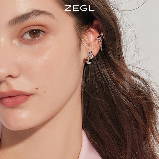 ZEGL花朵耳环女夏季小众设计感高级耳钉2022年新款潮925银针耳饰 商品图6