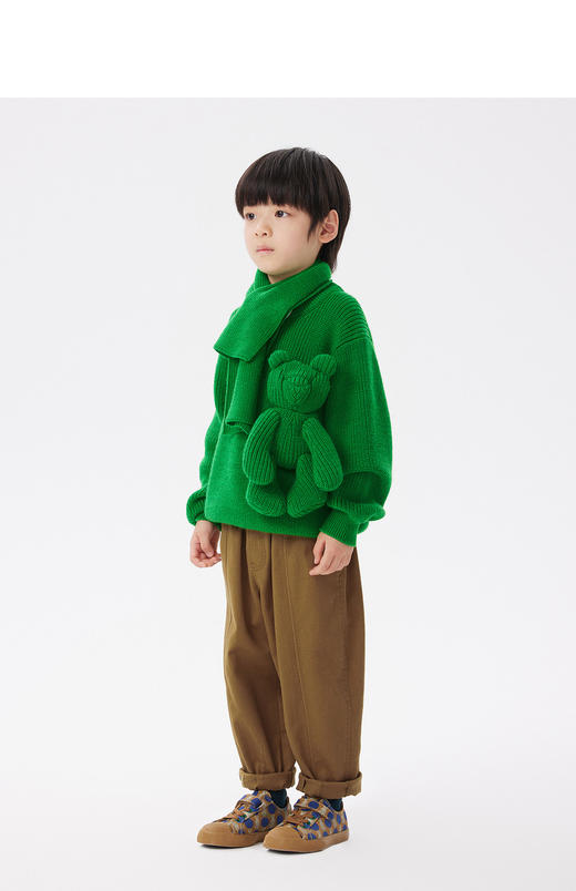 江南布衣童  22年秋款  小熊玩偶长袖套头毛衫  1M9310190 商品图4