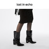 【下架】lost in echo设计师品牌尖头穿孔皮带装饰阔筒靴裤腿靴女2022 商品缩略图3