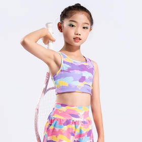 跃牌【欲动春风】儿童系列 新款亲肤涂鸦运动舞蹈训练休闲健身背心23101