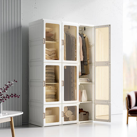 蚂蚁盒子免安装衣柜，简易便携，家用卧室、出租房现代塑料组装柜子 商品图3