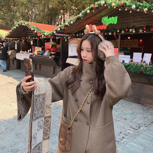 金蘑菇菇【骆马绒奥斯汀】材质还是要看黑标弧度年轻氛围版型大衣 商品图0