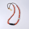 黑白镶蚀线珠+红玛瑙项链 商品缩略图0