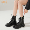 【春节不打烊】Safiya/索菲娅真皮短靴2022冬季新款英伦风机车厚底潮酷马丁靴女 SF24116028 商品缩略图7