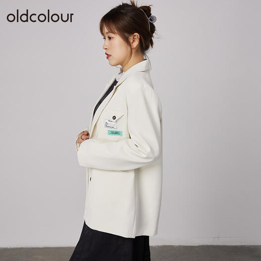 oldcolour2021秋商场同款宽松显瘦气质小众西装外套女DN33048514 商品图3